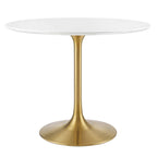 EEI-3209-GLD-WHI Lippa 36" Round Wood Dining Table by Modway