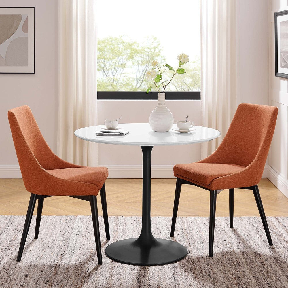 EEI-3511-BLK-WHI Lippa 36" Round Wood Dining Table by Modway