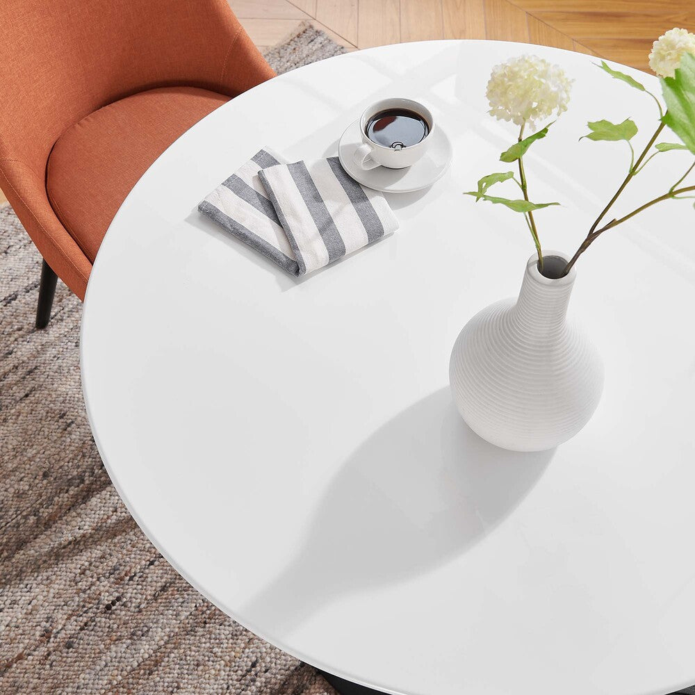 EEI-3511-BLK-WHI Lippa 36" Round Wood Dining Table by Modway
