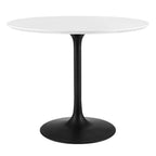 EEI-3511-BLK-WHI Lippa 36" Round Wood Dining Table by Modway