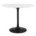 Modway EEI-3511-BLK-WHI Lippa 36" Round Wood Dining Table Black White