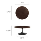 EEI-4882-BLK-CHE Lippa 36" Round Wood Coffee Table by Modway