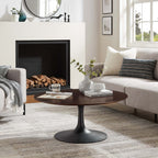 EEI-4882-BLK-CHE Lippa 36" Round Wood Coffee Table by Modway