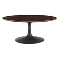 Modway EEI-4882-BLK-CHE Lippa 36" Round Wood Coffee Table Black Cherry Walnut