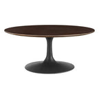 Modway EEI-4882-BLK-CHE Lippa 36" Round Wood Coffee Table Black Cherry Walnut
