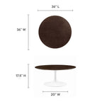 EEI-5187-WHI-CHE Lippa 36" Round Wood Coffee Table by Modway