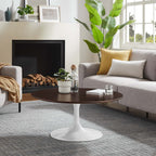 EEI-5187-WHI-CHE Lippa 36" Round Wood Coffee Table by Modway