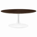 Modway EEI-5187-WHI-CHE Lippa 36" Round Wood Coffee Table White Cherry Walnut