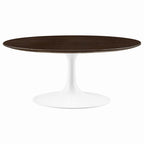 Modway EEI-5187-WHI-CHE Lippa 36" Round Wood Coffee Table White Cherry Walnut
