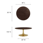 EEI-5244-GLD-CHE Lippa 36" Round Wood Coffee Table by Modway