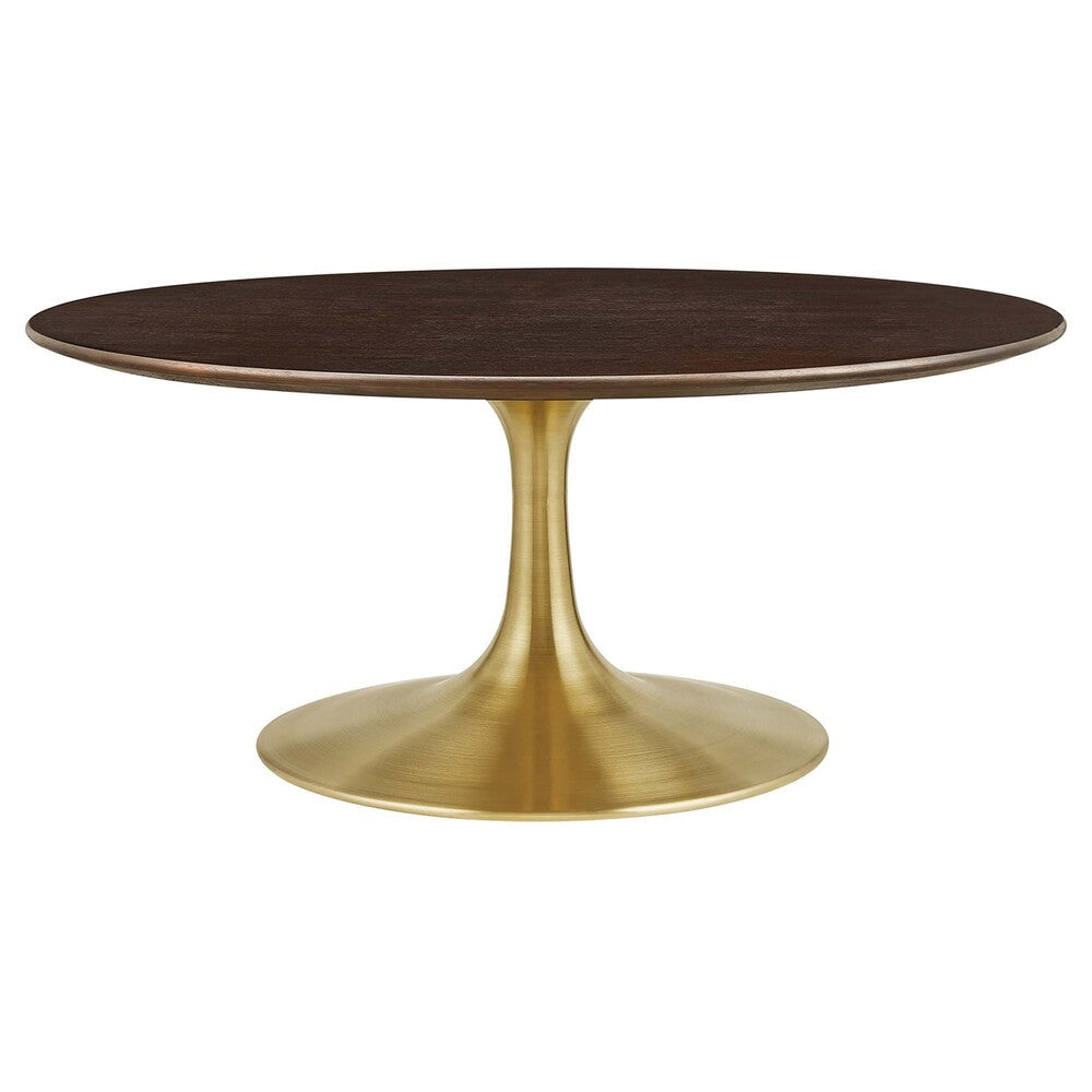EEI-5244-GLD-CHE Lippa 36" Round Wood Coffee Table by Modway