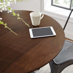 EEI-3519-BLK-WAL Lippa 36" Round Wood Dining Table by Modway