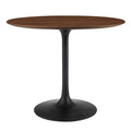Modway EEI-3519-BLK-WAL Lippa 36" Round Wood Dining Table Black Walnut