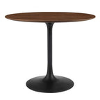 Modway EEI-3519-BLK-WAL Lippa 36" Round Wood Dining Table Black Walnut