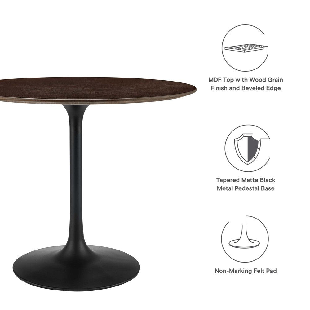 EEI-4862-BLK-CHE Lippa 36" Round Wood Dining Table by Modway
