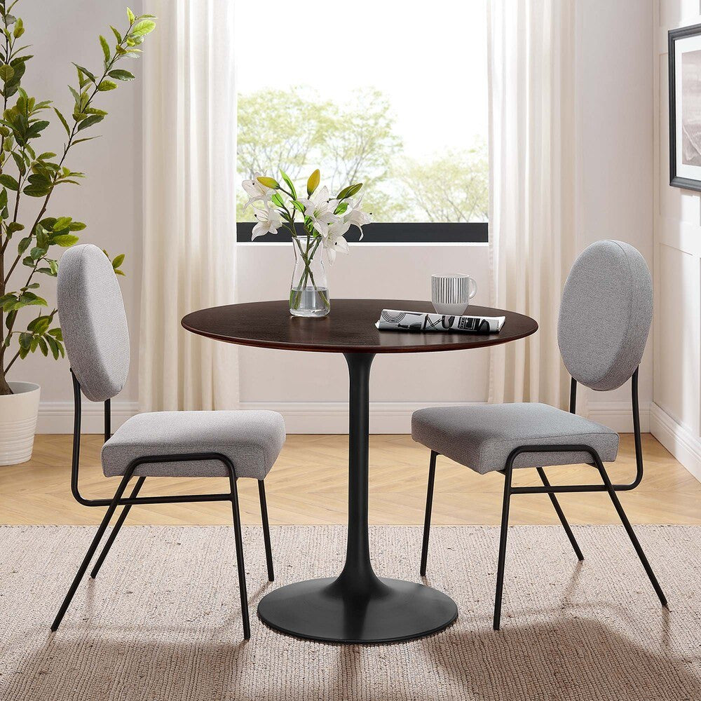EEI-4862-BLK-CHE Lippa 36" Round Wood Dining Table by Modway