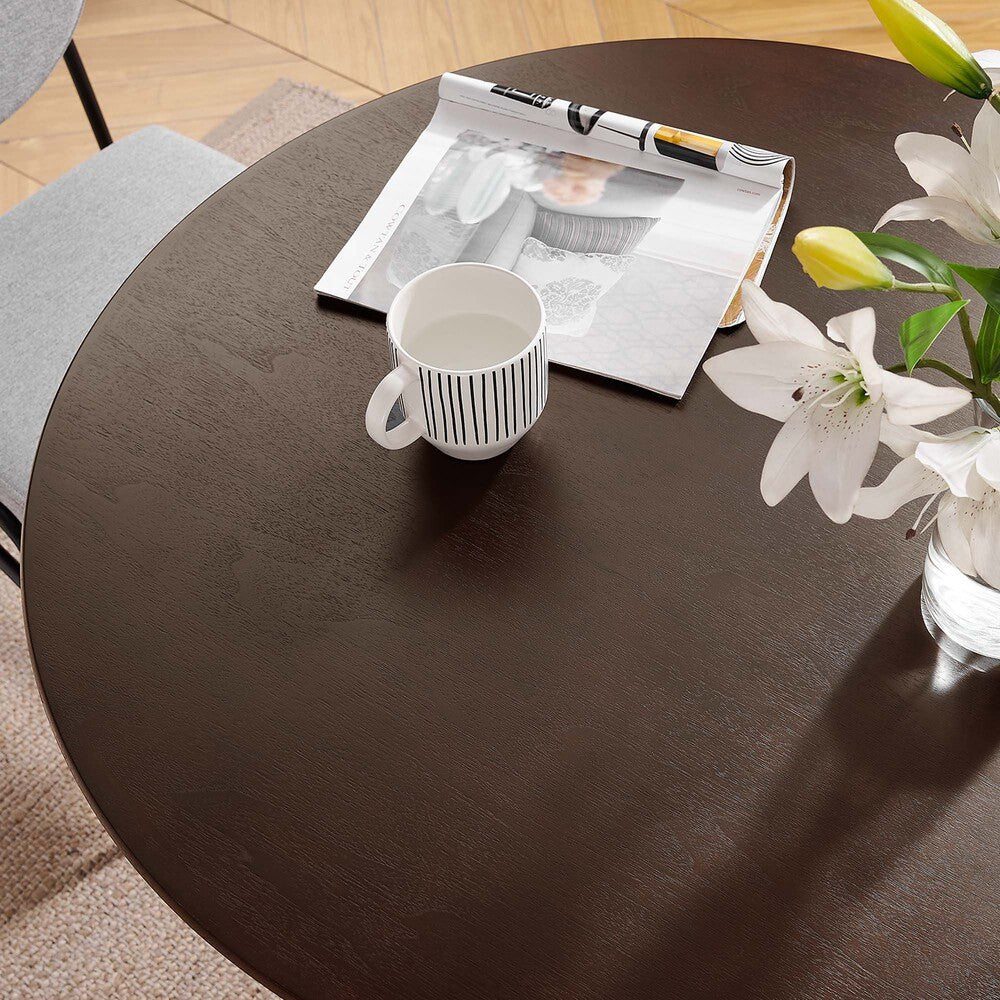 EEI-4862-BLK-CHE Lippa 36" Round Wood Dining Table by Modway