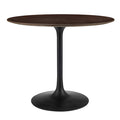 Modway EEI-4862-BLK-CHE Lippa 36" Round Wood Dining Table Black Cherry Walnut