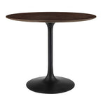 Modway EEI-4862-BLK-CHE Lippa 36" Round Wood Dining Table Black Cherry Walnut