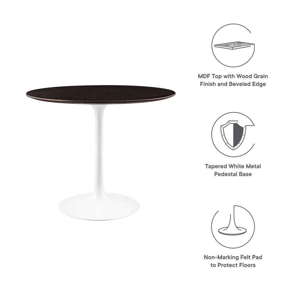 EEI-5157-WHI-CHE Lippa 36" Round Wood Dining Table by Modway