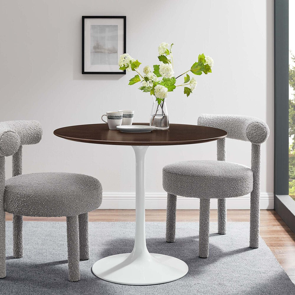 EEI-5157-WHI-CHE Lippa 36" Round Wood Dining Table by Modway