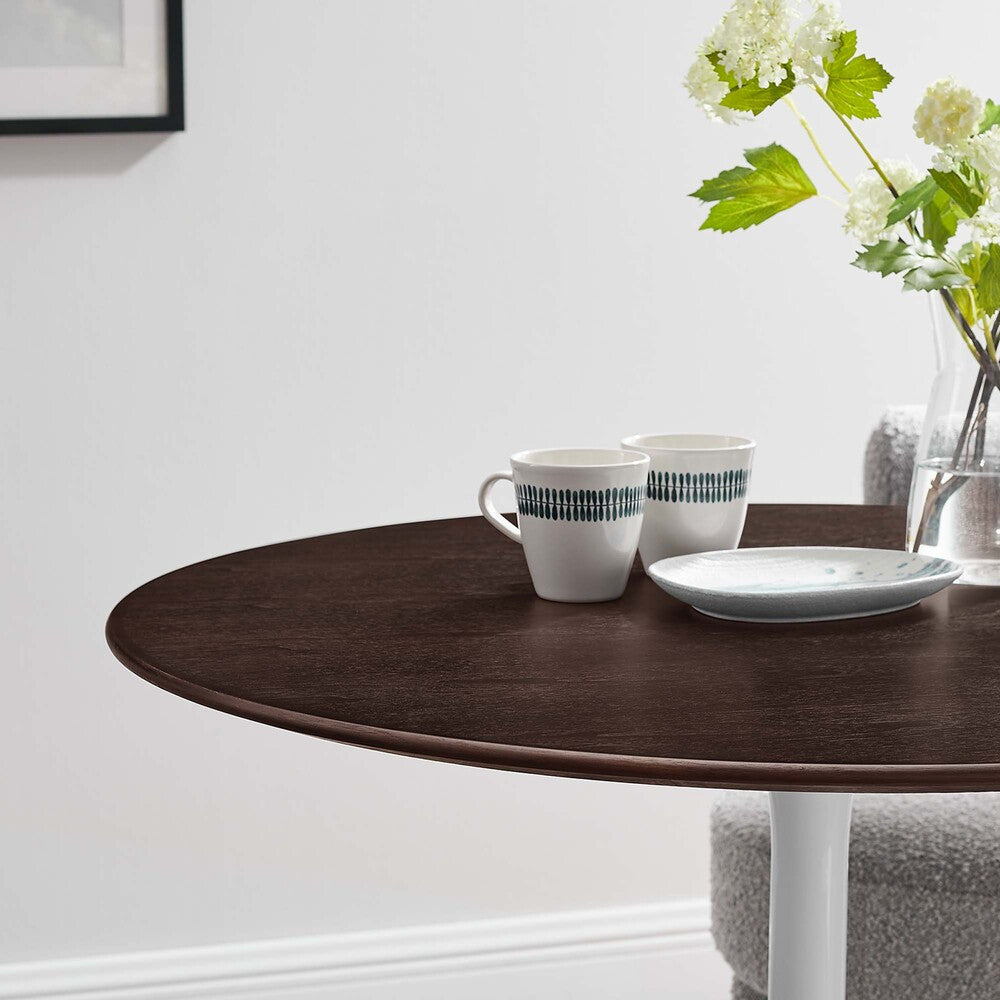 EEI-5157-WHI-CHE Lippa 36" Round Wood Dining Table by Modway