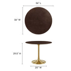 EEI-5214-GLD-CHE Lippa 36" Round Wood Dining Table by Modway