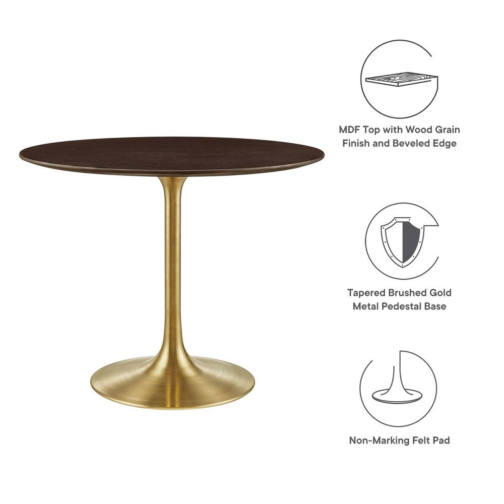 EEI-5214-GLD-CHE Lippa 36" Round Wood Dining Table by Modway