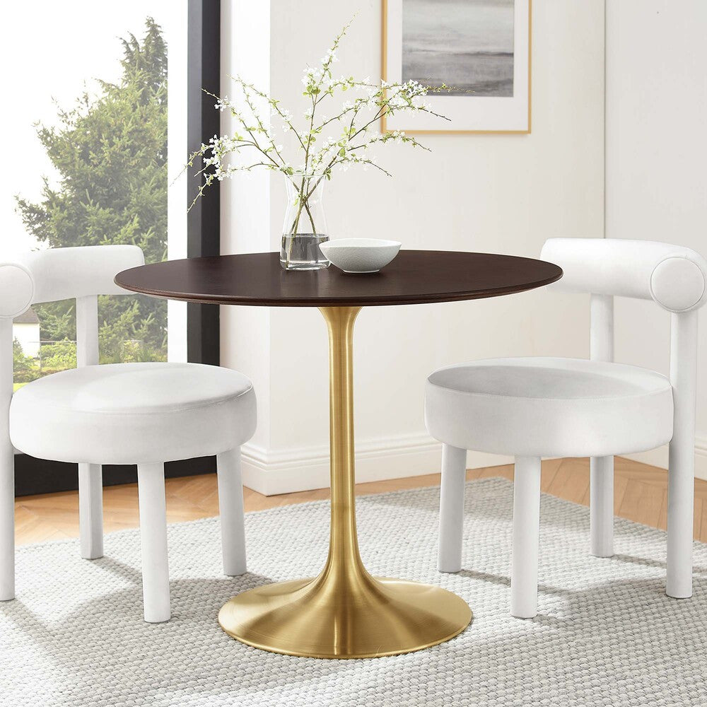 EEI-5214-GLD-CHE Lippa 36" Round Wood Dining Table by Modway