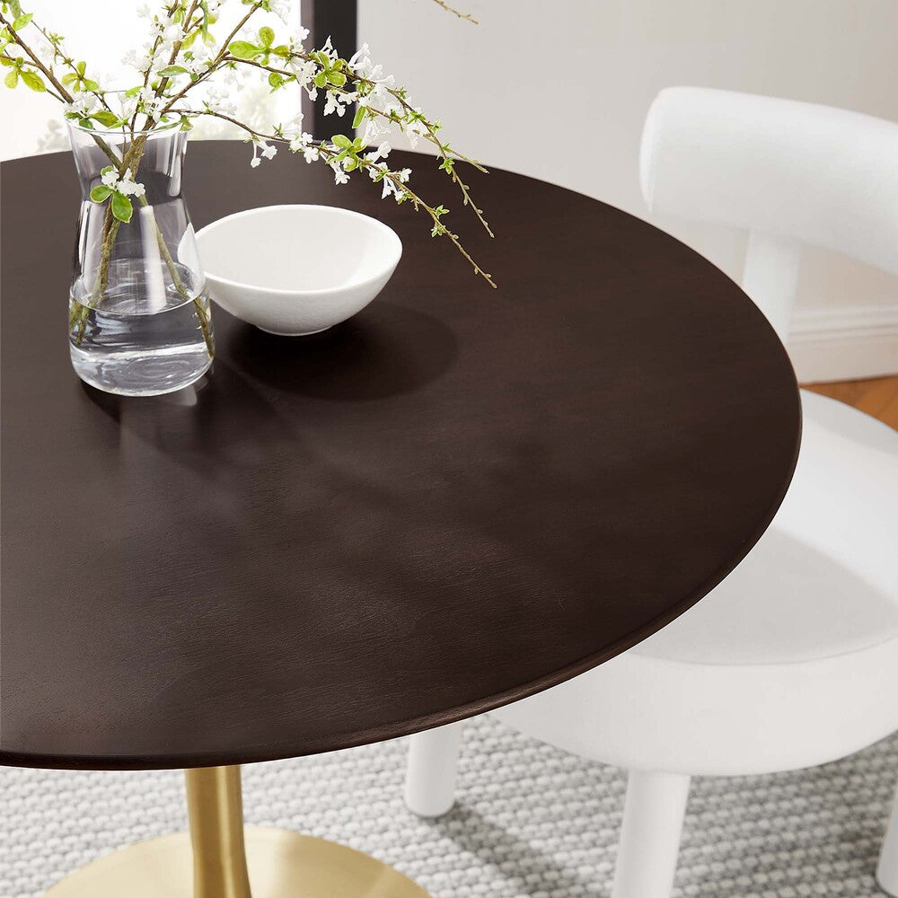 EEI-5214-GLD-CHE Lippa 36" Round Wood Dining Table by Modway