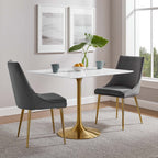 EEI-3212-GLD-WHI Lippa 36" Square Wood Dining Table by Modway