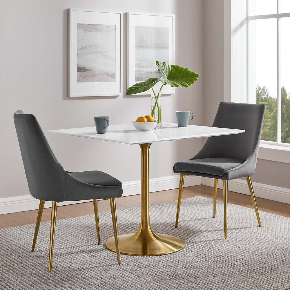EEI-3212-GLD-WHI Lippa 36" Square Wood Dining Table by Modway
