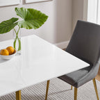 EEI-3212-GLD-WHI Lippa 36" Square Wood Dining Table by Modway
