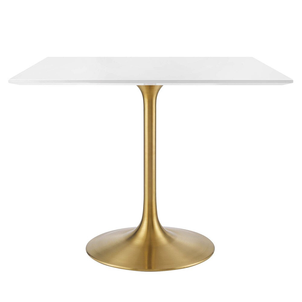 EEI-3212-GLD-WHI Lippa 36" Square Wood Dining Table by Modway