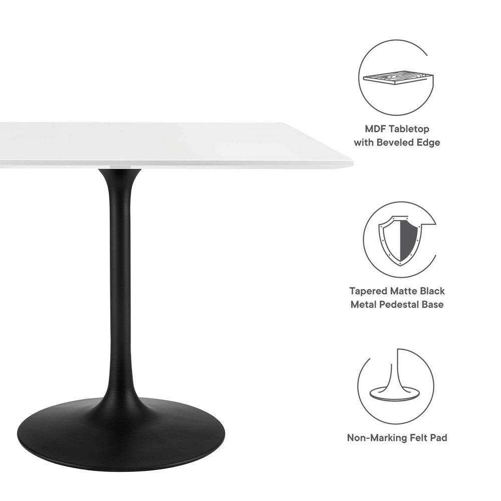 EEI-3514-BLK-WHI Lippa 36" Square Wood Dining Table by Modway