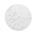 EEI-3231-GLD-WHI Lippa 40" Round Faux Marble Dining Table by Modway