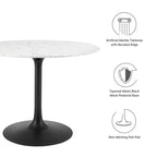 EEI-3526-BLK-WHI Lippa 40" Round Faux Marble Dining Table by Modway