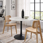 EEI-3526-BLK-WHI Lippa 40" Round Faux Marble Dining Table by Modway