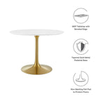 EEI-3226-GLD-WHI Lippa 40" Round Wood Dining Table by Modway