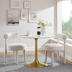 EEI-3226-GLD-WHI Lippa 40" Round Wood Dining Table by Modway