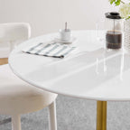 EEI-3226-GLD-WHI Lippa 40" Round Wood Dining Table by Modway