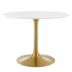 EEI-3226-GLD-WHI Lippa 40" Round Wood Dining Table by Modway
