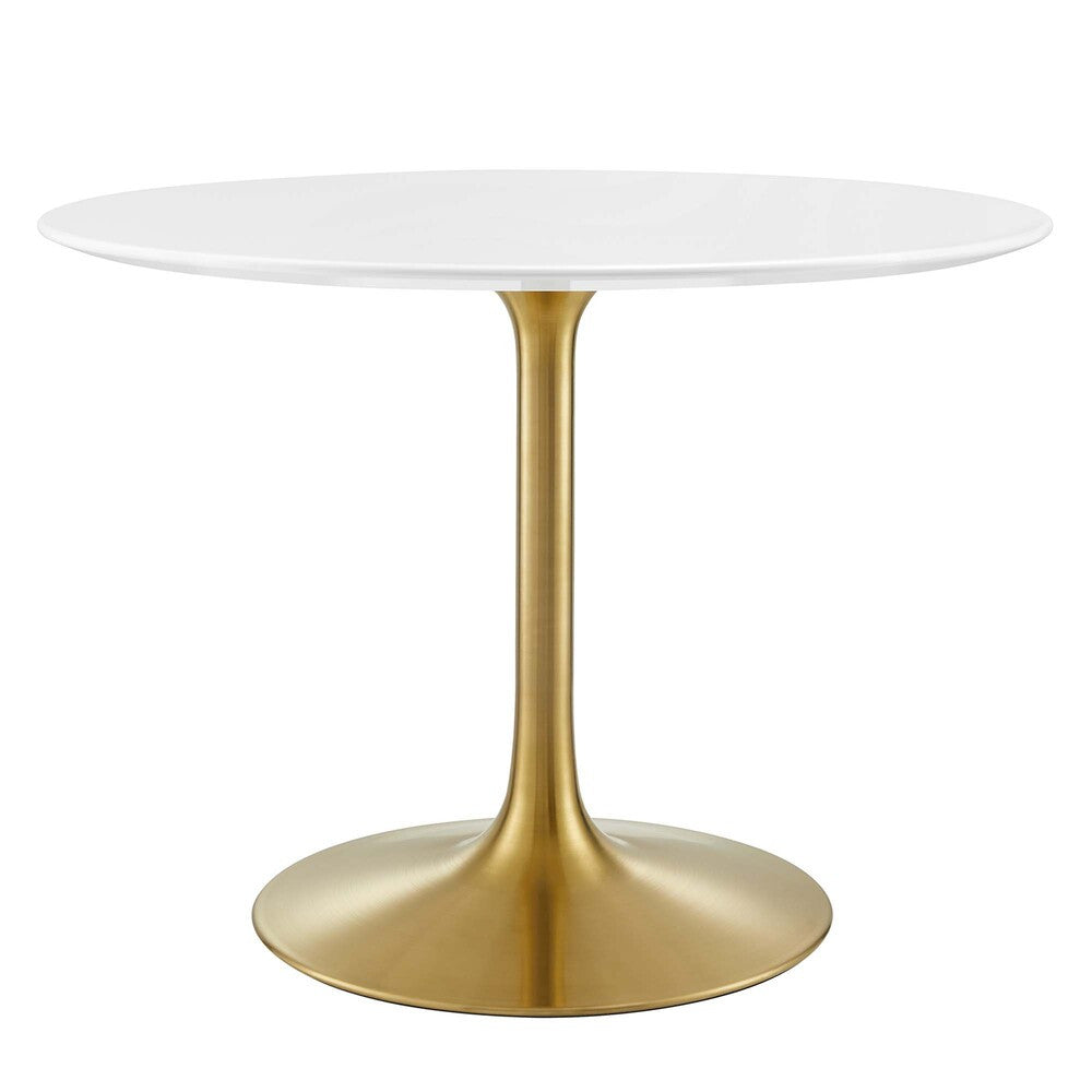 EEI-3226-GLD-WHI Lippa 40" Round Wood Dining Table by Modway
