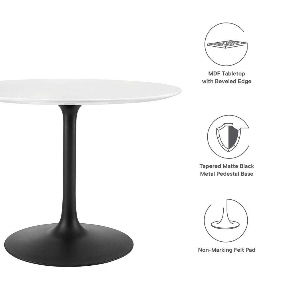EEI-3521-BLK-WHI Lippa 40" Round Wood Dining Table by Modway