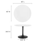 EEI-3521-BLK-WHI Lippa 40" Round Wood Dining Table by Modway