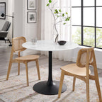 EEI-3521-BLK-WHI Lippa 40" Round Wood Dining Table by Modway