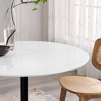 EEI-3521-BLK-WHI Lippa 40" Round Wood Dining Table by Modway