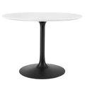 Modway EEI-3521-BLK-WHI Lippa 40" Round Wood Dining Table Black White
