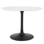 Modway EEI-3521-BLK-WHI Lippa 40" Round Wood Dining Table Black White