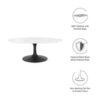 EEI-3533-BLK-WHI Lippa 42" Oval Wood Coffee Table by Modway